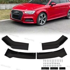 4pcs For AUDI A3 8P A4 B6 B7 B8 Front Bumper Lip Spoiler Splitter Body Kit