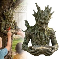 Resin tree face bird - face, feeder