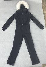 Topshop Sno Ski Snow Belted All In One Ski Suit Faux Fur Hood Size 12