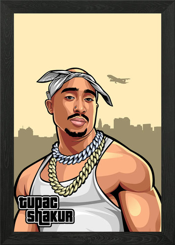Tupac shakur framed wall - wall, art
