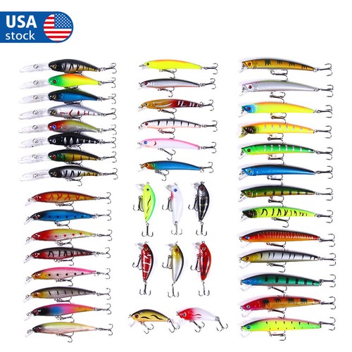 43pcs lot mixed minnow fishing - mixed,