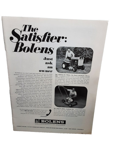 1969 bolens lawn - tractor, mower
