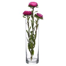 600 ml Clear Glass Round Fluted Straight Flower Wedding Vase Shape Wide Curved
