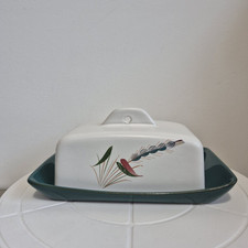 Denby Greenwheat Butter Cheese Dish Lidded Rectangular - Stoneware Vintage VGC 