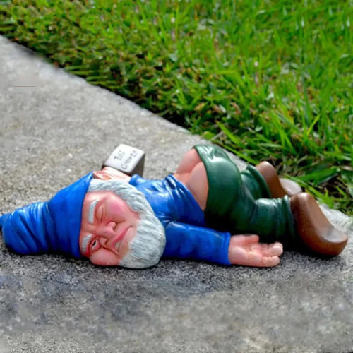 Funny drunk dwarf garden gnome - drunk,