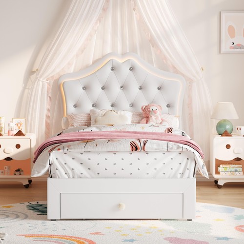 Twin bed frame velvet - twin, w/velvet