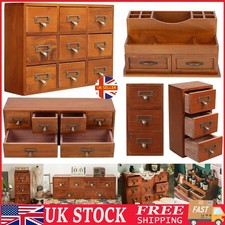 Wooden Storage Drawer Cabinet Unit Home Office Craft Makeup Jewelry Organiser UK