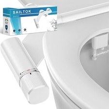 Bidet Attachment Ultra Slim For Toilet Seat With Dual Cleaning Nozzle. White