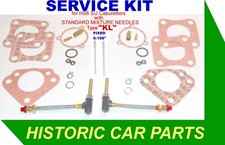 SERVICE KIT with KL NEEDLES for TWIN HS6 SU Carbs on ROVER P5B V8 3500 1967-69