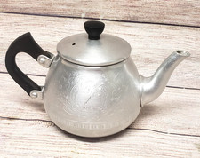 Vintage Miniature Swan Brand The Carlton Aluminum Tea Pot 2 cup