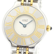 CARTIER Must21 W10051F4 beige Dial Quartz Ladies Watch_894309