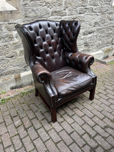 Vintage leather wing back - a,