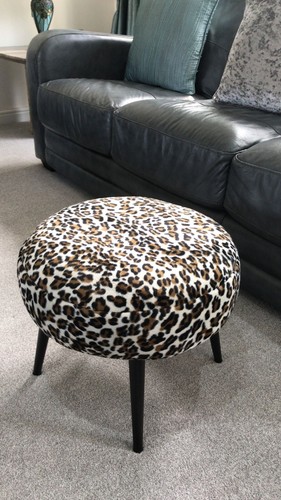 Designer snow leopard table - leopard,