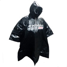 Adult Rain Poncho Black Festival Waterproof Reusable Raincoat Mac Cover & Hood