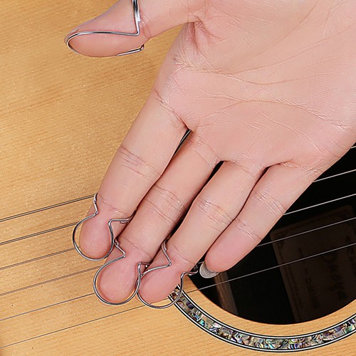 Metal guitar finger pick set - metal,