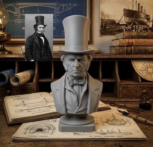 Isambard kingdom brunel bust - isambard,