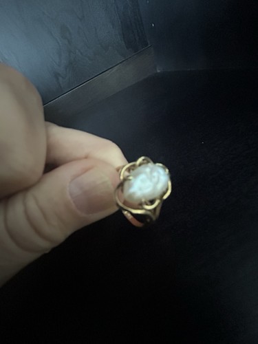 Vintage baroque pearl 14k - baroque, gold