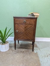 Vintage Mahogany Bedside Cabinet 3 Drawer Side Table Chest Of Drawers.