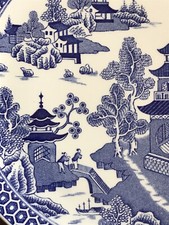 Spode China Plate 21cm Willow Pattern Series New Bridge  Danbury Mint Blue White