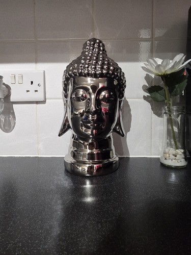 Silver buddha head statue - ×silver,