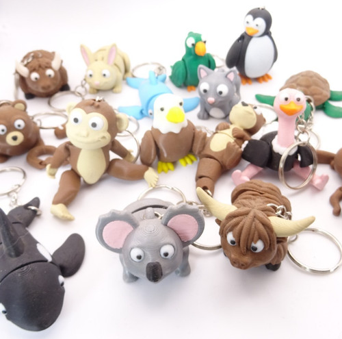 Printed fidget keyring - 3d,