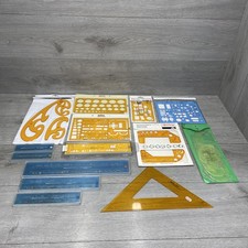 Vintage Rotring Staedtler Nubo Jakar Drawing Art Stencil Templates Curves Bundle