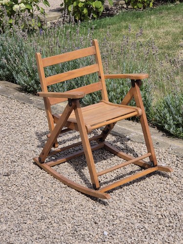 Child vintage beech rocking - beech,