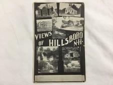 Postcard MULTI-VIEW, MILL, BANK, HIGH SCHOOL, HILLSBORO N.H. NEW HAMPSHIRE, 1912