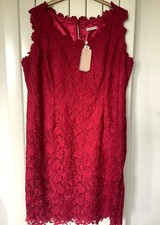 Jacques Vert Size 18 Red Lace