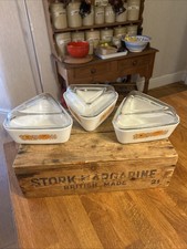 Vintage Set 3 Pyrex Glass