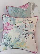 Laura Ashley New Season COSMOS off white grey/green Cushion Cover 18" piped