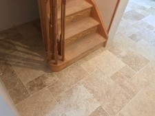 Sample of TUMBLED Premium Country Mixed Travertine Opus Pattern Floor Tiles