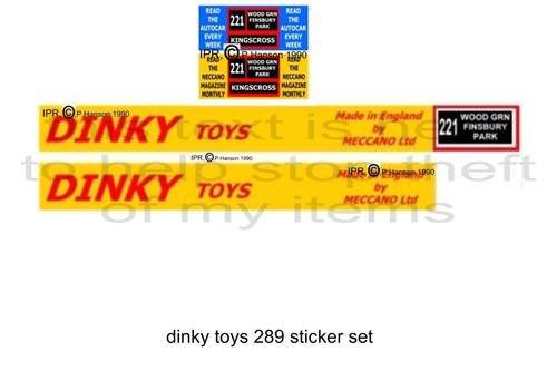 Dinky routemaster bus sticker - ,
