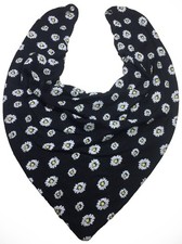 Adult Dribble Bib Special Needs Black/White Daisy  Bandana Bib Neckerchief Drool