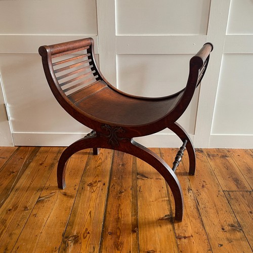 Curved wooden curule - curved,
