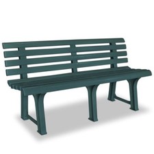 Plastic Garden Bench Patio Deck 3 Seater Outdoor Strong Durable Benches Green