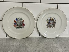 2 FALCON WARE WORLD WAR ONE WWI 1914-1919 PEACE COMMEMORATIVE TEA PLATES