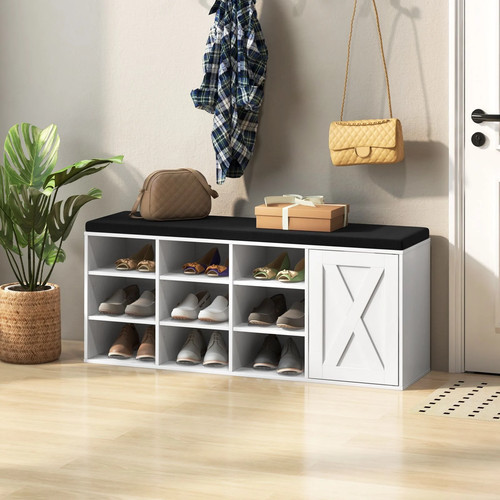 White shoe bench - white,