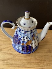 Lomonosov Russian Domes Imperial Blue Teapot  St. Petersburg Russia