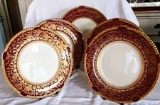 RARE 5 VINTAGE 'SOHO POTTERY' AMBASSADOR WARE 9" PLATES.