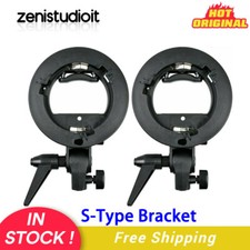 US 2Pcs Godox S-Type Bowens Mount Bracket Holder For Softbox Flash Speedlite