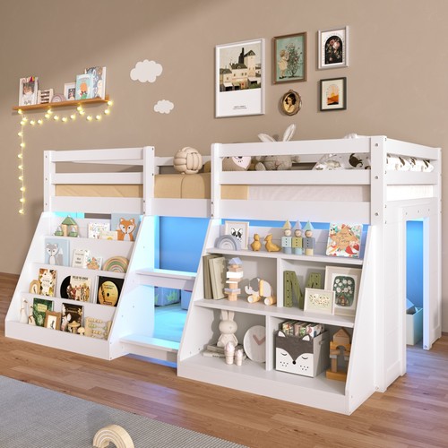 3ft single low loft bed - low, led
