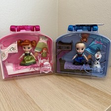 Frozen Anna & Elsa Disney Animators Collection Bundle Mini Doll Playset NEW