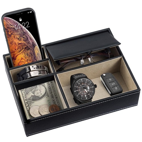 Leather valet tray - valet,