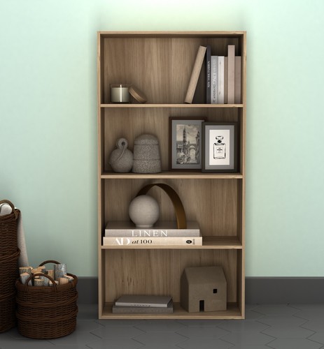 Tier wide wooden bookcase - 4,