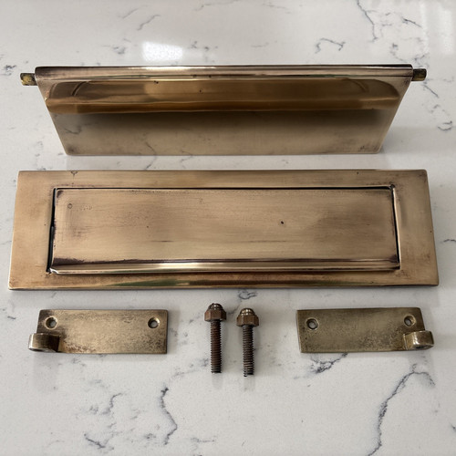 Brass letter box - 10",