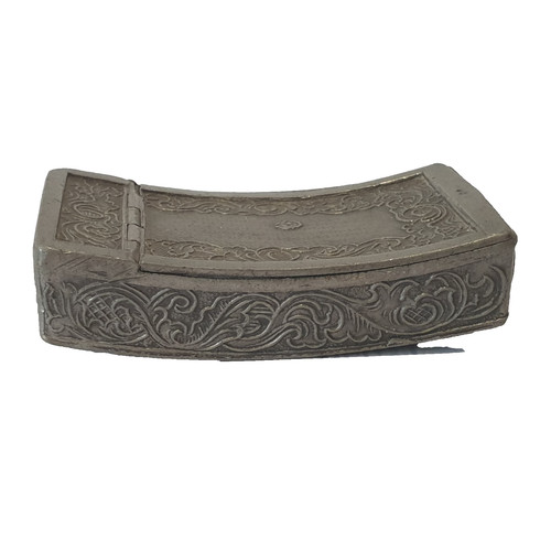 Pewter snuff box antique mid - snuff,