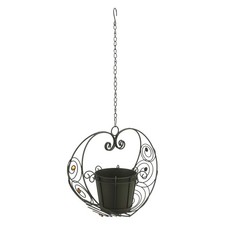 Hanging Plant Basket Iron Chain Hook Heart Shaped Garden Courtyard Patio Decor