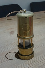 Brass miners safety lamp 7"