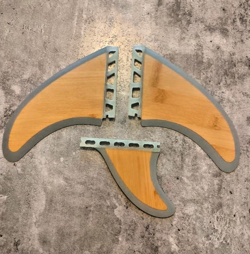 Surfboard fins 1 bamboo - 2+1,